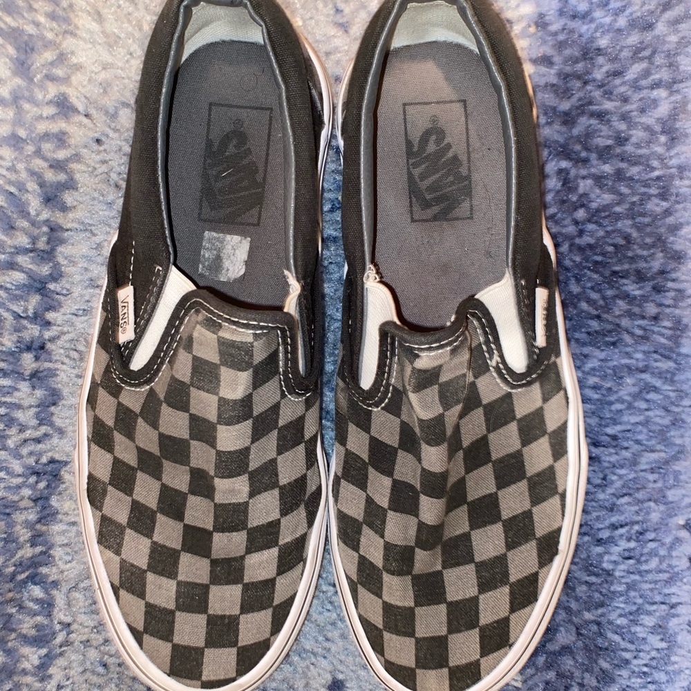 Gray on Gray checkered vans